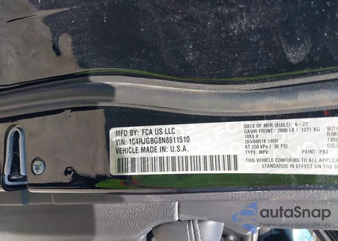 2022 Jeep Grand Cherokee Limited 4X2 from USA, damaged, VIN 1C4RJGBG8N8611510